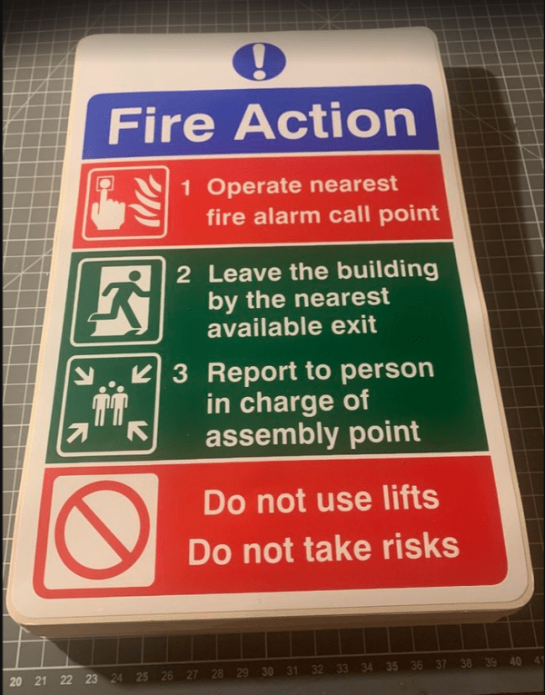 Fire Action Sign FA3