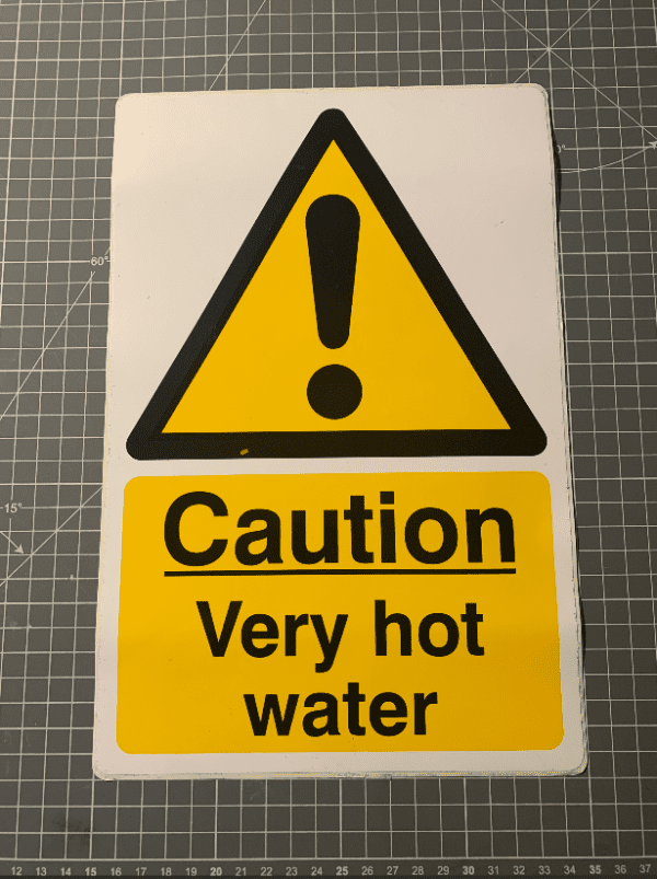 Very hot water sign