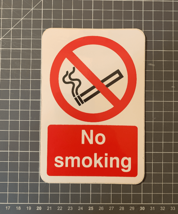 No smoking sign 100x1500mm self adhesive vinyl