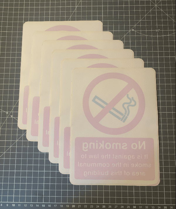 No Smoking Window Sticker
