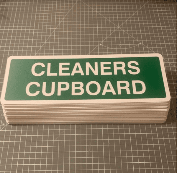 Cleaners Cupboard Signs