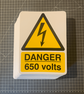Danger 650 Volts Sign