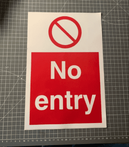 No entry sign.