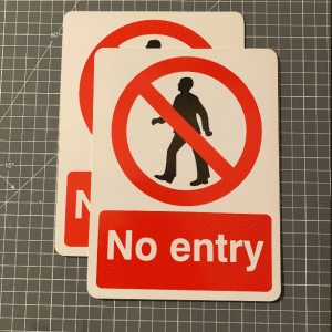 Old Style No Entry Sign