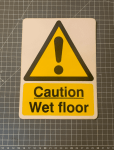 Self adhesive wet floor sign 150x200mm