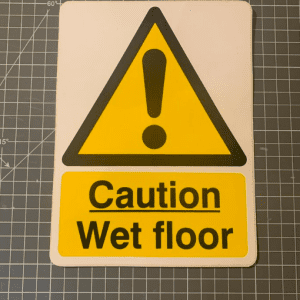 Self adhesive wet floor sign 150x200mm