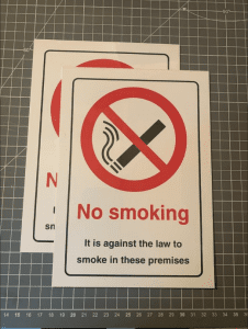 Rigid Plastic No Smoking Sign