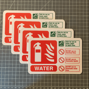 Water extinguisher sign - 200x150mm rigid plastic