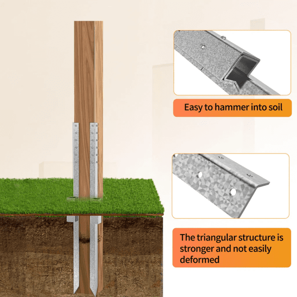 Fence post repair spikes illustration