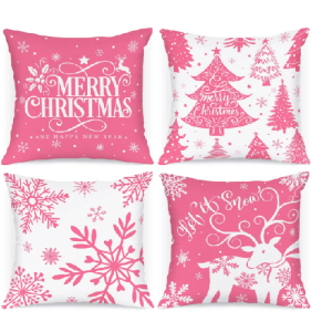 Pink Xmas Cushion Covers