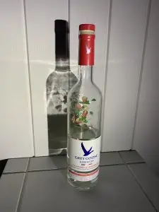 A half 700ml bottle of Grey Goose Strawberry & Lemongrass Vodka.