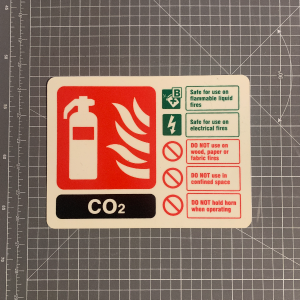 CO2 fire extinguisher sign