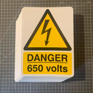 Danger 650 Volts Sign