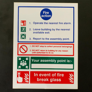 A5 Fire Action Sign