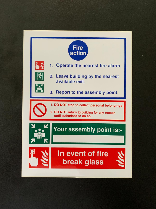 A5 Fire Action Sign