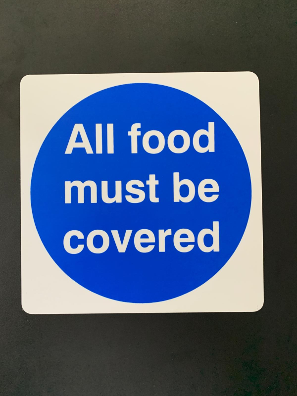 All Food Must Be Covered Sign