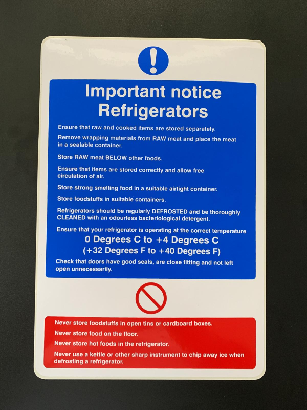 Refrigerator Safety Sign