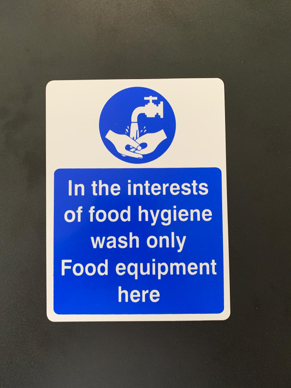 Wash Food Equipment Sign