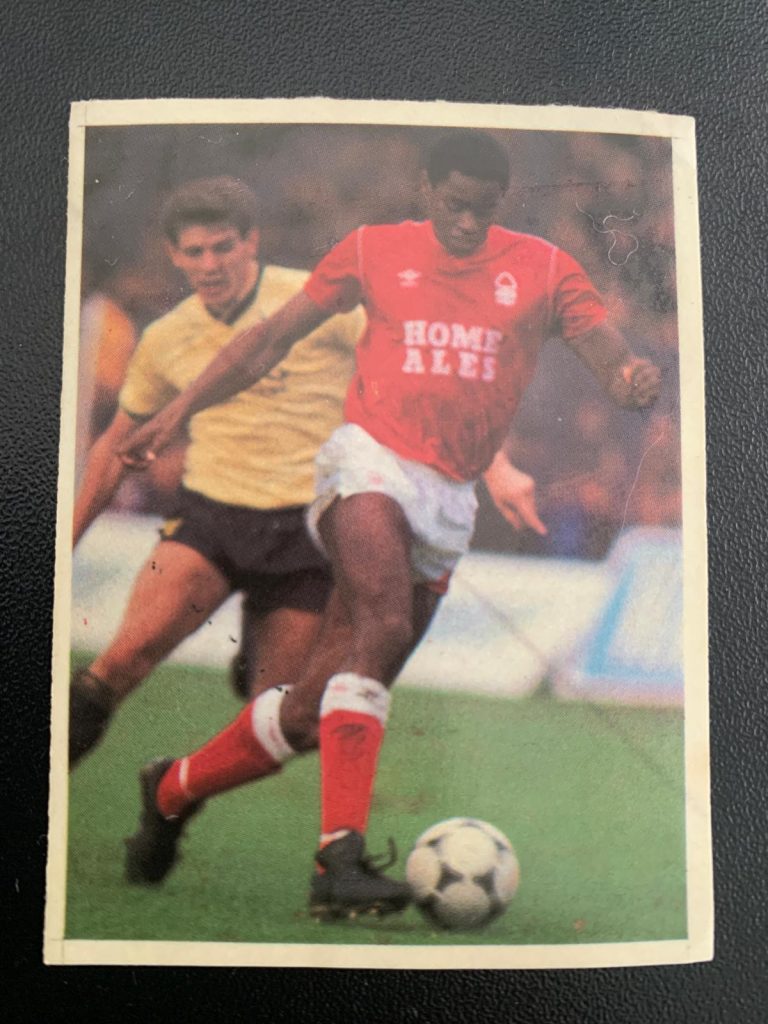 Front of Chris Fairclough sticker (Nottingham Forest) from 1986-87 season.