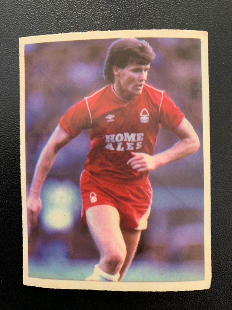 Ian Butterworth sticker (Nottingham Forest) 1986-87 season - front.