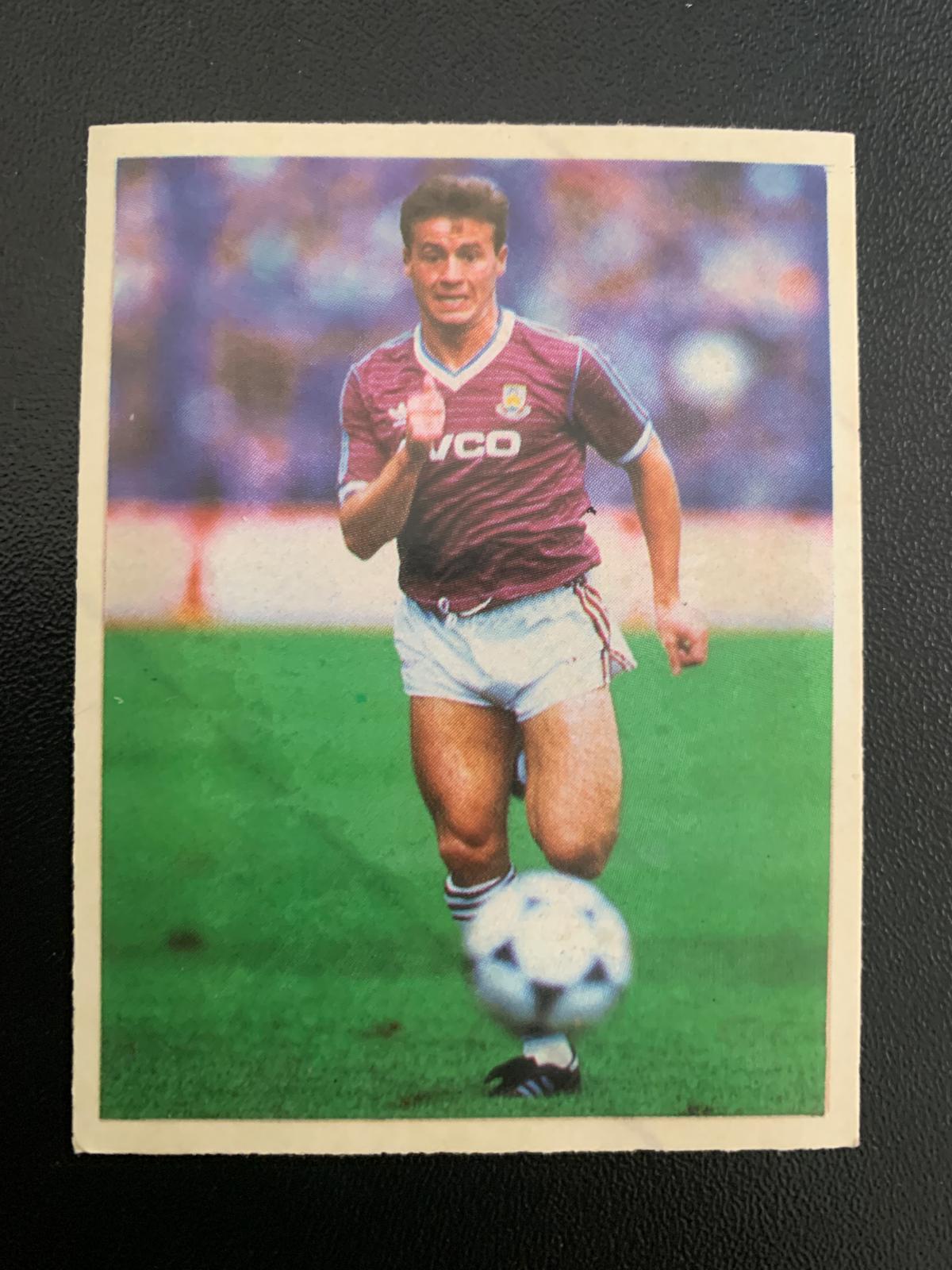 Front of Mark Ward sticker (West Ham) from 1986-87 season.