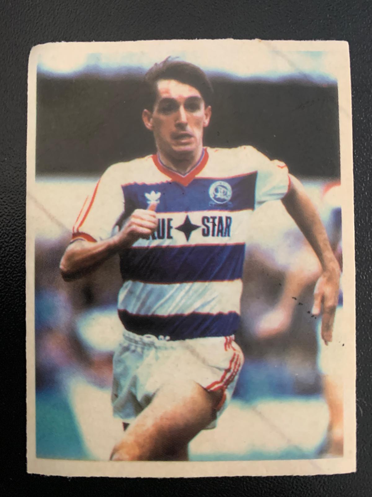 Front of Martin Allen sticker (Queens Park Rangers) from 1986-87 season..