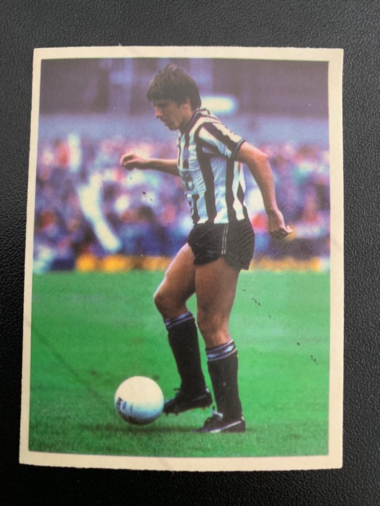 Front of Peter Beardsley sticker (Newcastle United) from 1986-87 season.