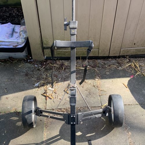 golfbag-trolley Golf bag trolley pre-conversion into canoe trolley.